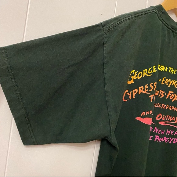 Vintage 1997 Smokin Grooves Band Tee Cypress Hill OutKast Concert Green Tour 97 - Picture 4 of 13